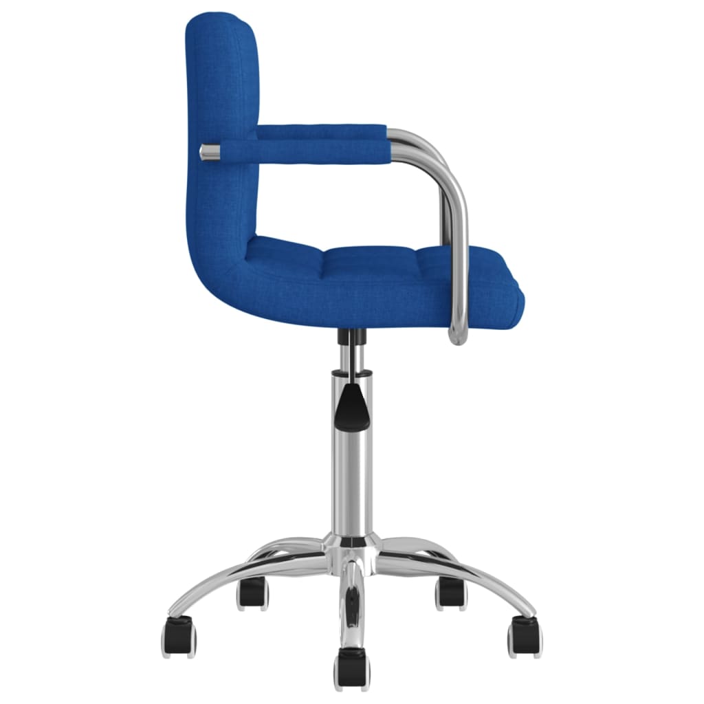 Eetkamerstoel draaibaar stof blauw