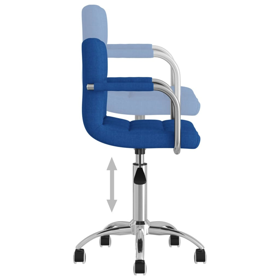 Eetkamerstoel draaibaar stof blauw
