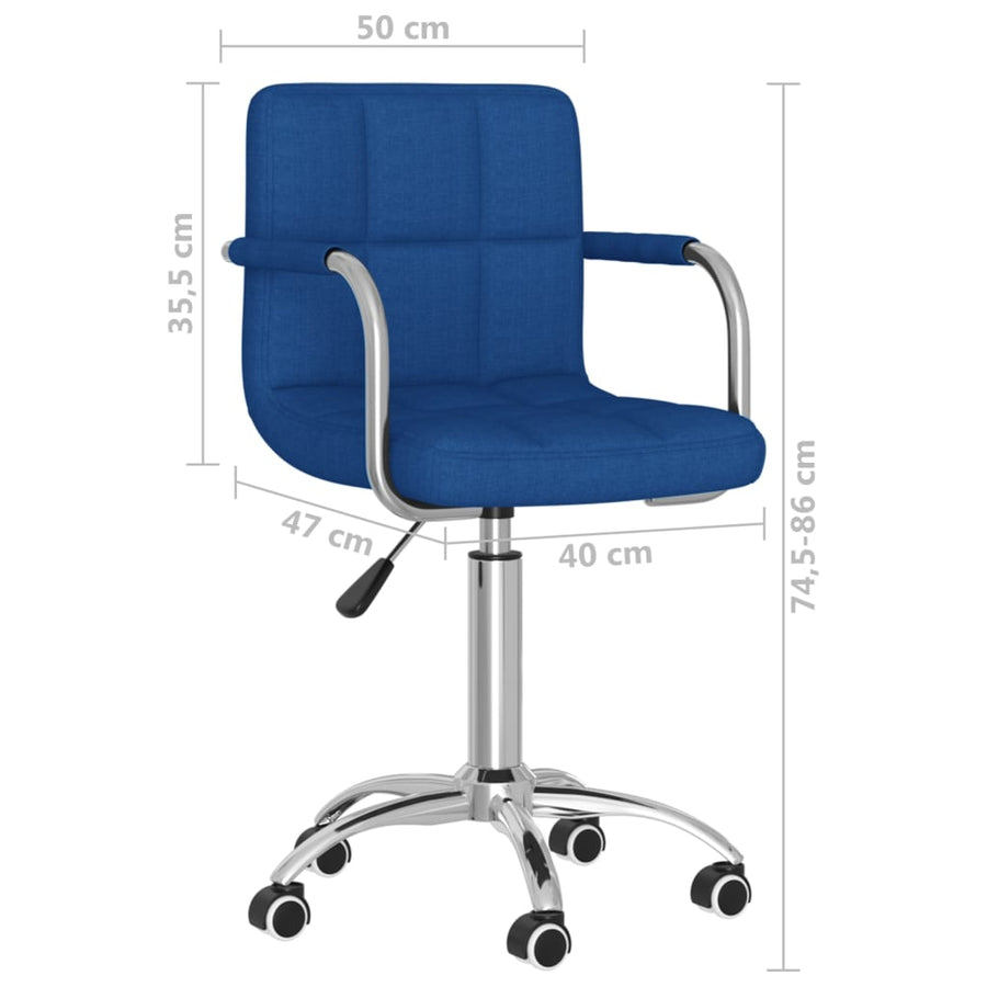Eetkamerstoel draaibaar stof blauw