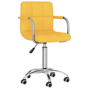 Eetkamerstoel draaibaar stof mosterdgeel 74-86 cm