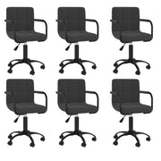 Eetkamerstoelen 6 st draaibaar fluweel zwart 40x47x(76-87.5) cm