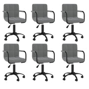 Eetkamerstoelen draaibaar 6 st fluweel donkergrijs