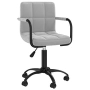 Eetkamerstoel draaibaar fluweel lichtgrijs 40x47x76-87.5 cm