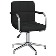 Eetkamerstoel draaibaar stof zwart 48x47x74.5-88.5 cm