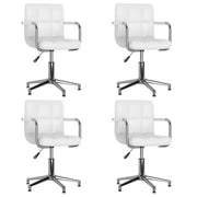 Eetkamerstoelen draaibaar 4 stuks wit kunstleer