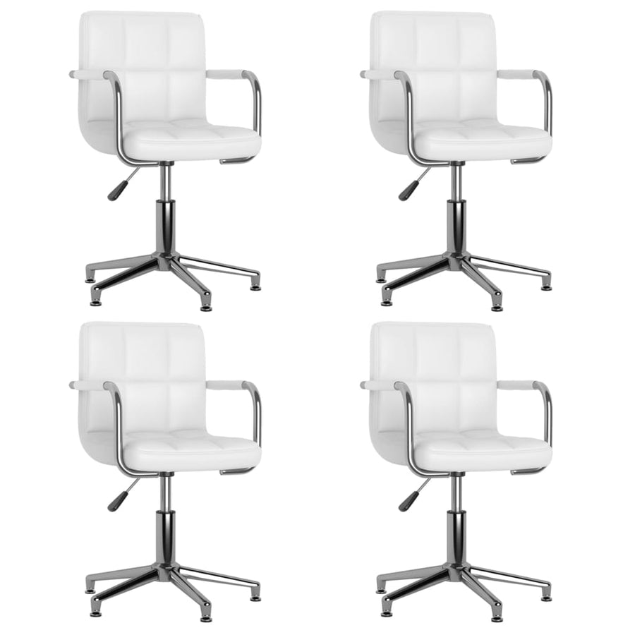 Eetkamerstoelen Draaibaar Kunstleer 4 Wit