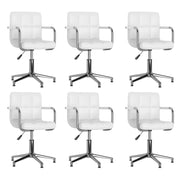 Eetkamerstoelen draaibaar 6 stuks kunstleer wit