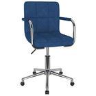 Eetkamerstoel draaibaar stof blauw 48x47x(74,5-86) cm