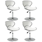 Eetkamerstoelen 4 st kunstleer wit 45,5x45x(61-76) cm