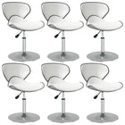 Eetkamerstoelen 6 st kunstleer wit 45,5x45x(61-76) cm