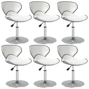 Eetkamerstoelen 6 st kunstleer wit 45,5x45x(61-76) cm