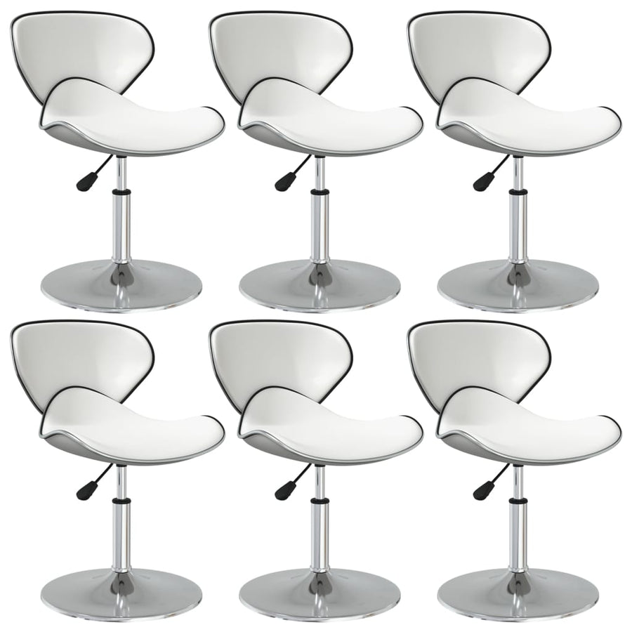 Eetkamerstoelen 6 St Kunstleer Wit