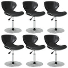 Eetkamerstoelen 6 st kunstleer zwart 45,5x45x(61-76) cm