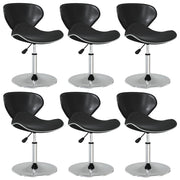 Eetkamerstoelen 6 st kunstleer zwart 45,5x45x(61-76) cm