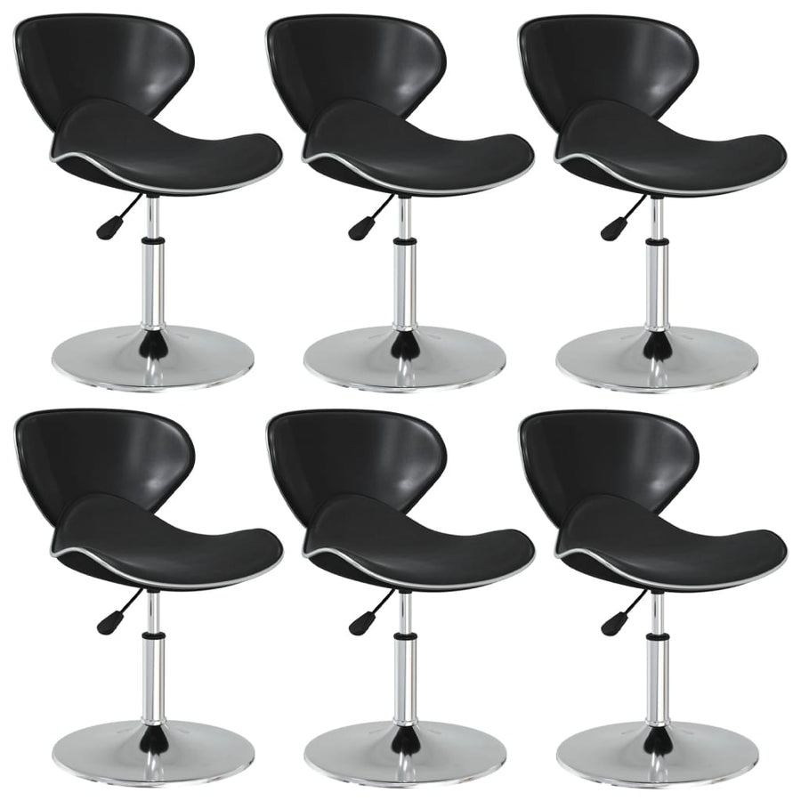 Eetkamerstoelen 6 St Kunstleer Zwart