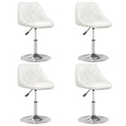 Eetkamerstoelen 4 st kunstleer wit 44x46x(62.5-77.5) cm