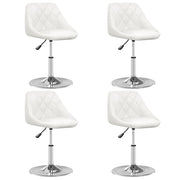 Eetkamerstoelen 4 st kunstleer wit 44x46x(62.5-77.5) cm