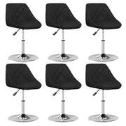 Eetkamerstoelen 6 stuks kunstleer zwart verstelbaar draaibaar