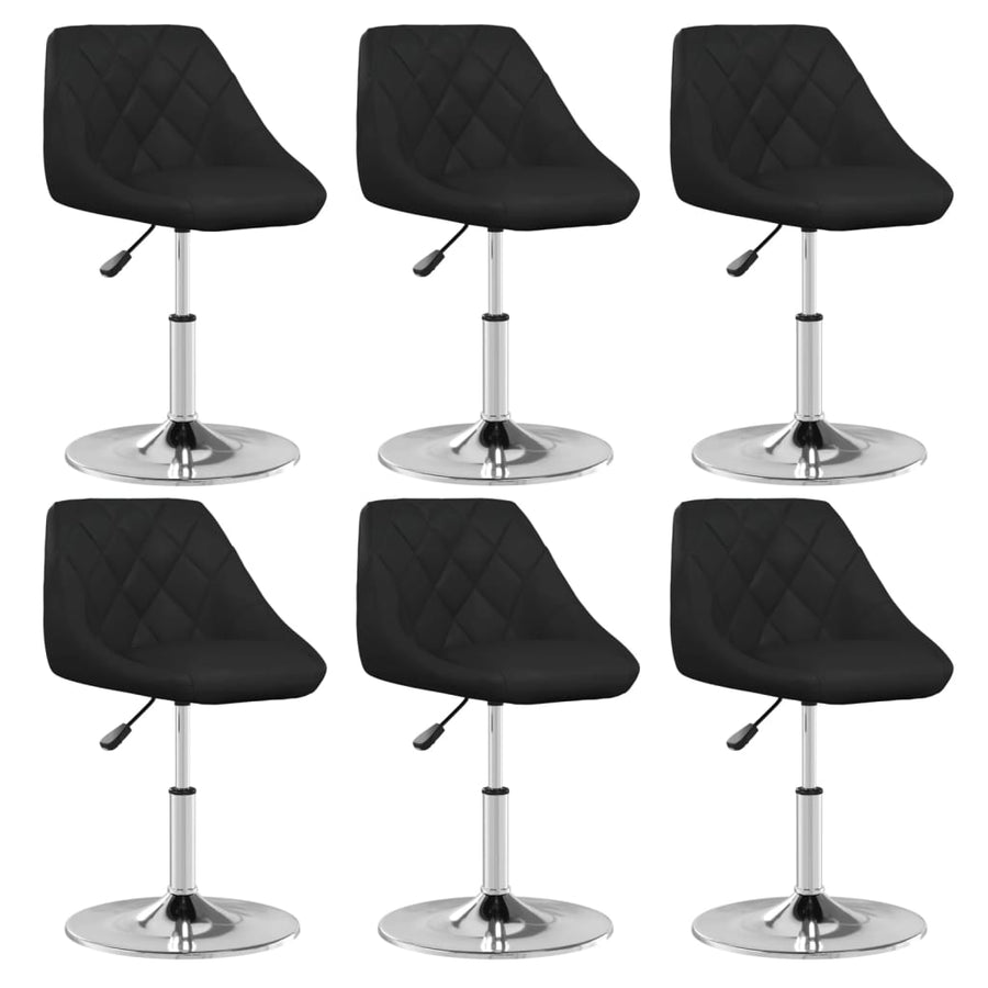 Eetkamerstoelen 6 st kunstleer zwart 6