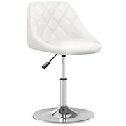 Barkruk kunstleer wit 44x46x(62,5-77,5) cm