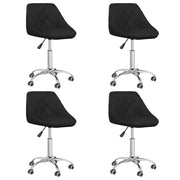 Eetkamerstoelen draaibaar kunstleer zwart 4 stuks