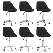 Dining chairs swivel 6 pcs faux leather black
