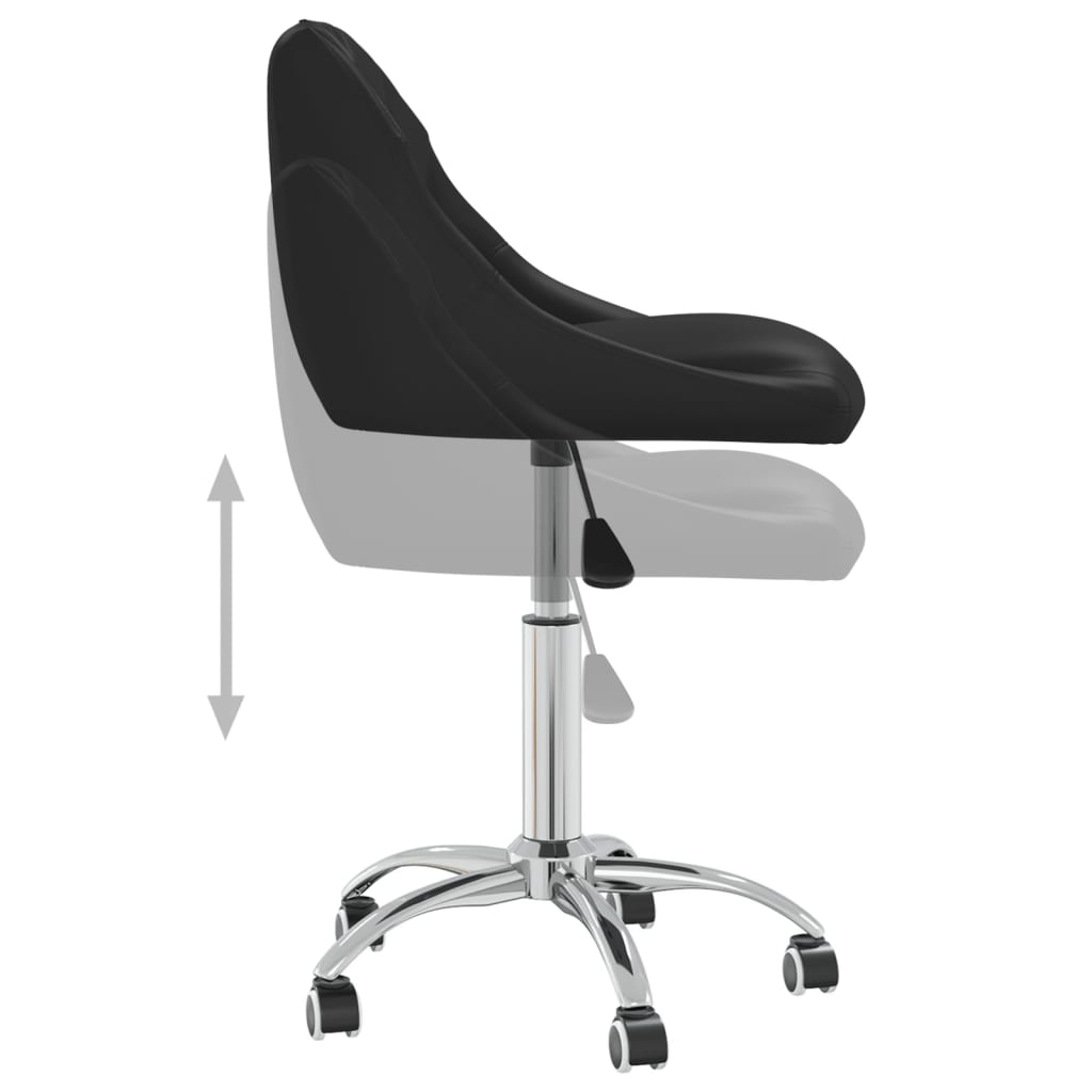 Eetkamerstoelen Draaibaar Kunstleer 6 Zwart
