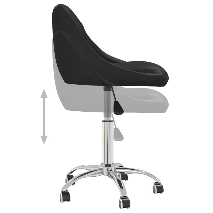 Eetkamerstoelen Draaibaar Kunstleer 6 Zwart