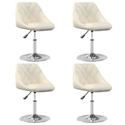 Eetkamerstoelen draaibaar 4 stuks fluweel crème