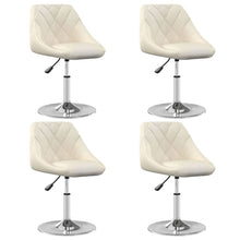 Eetkamerstoelen draaibaar 4 st fluweel crèmekleurig