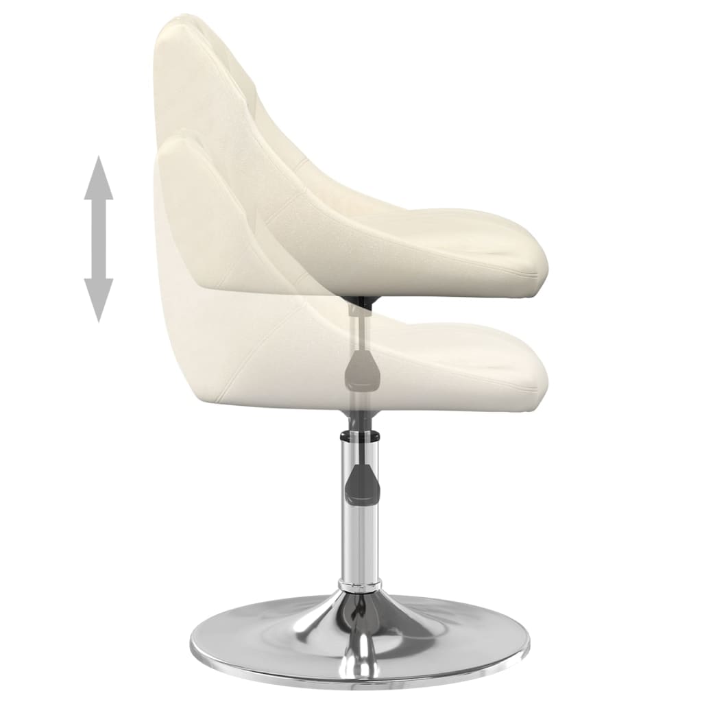 Eetkamerstoelen draaibaar 4 st fluweel crèmekleurig