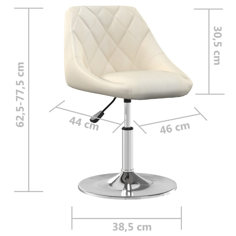 Eetkamerstoelen draaibaar 4 st fluweel crèmekleurig