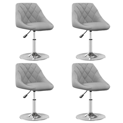Eetkamerstoelen Draaibaar Fluweel 4 Lichtgrijs