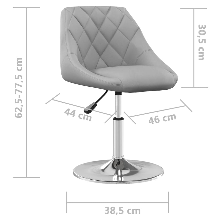 Eetkamerstoelen Draaibaar Fluweel 4 Lichtgrijs