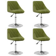 Eetkamerstoelen draaibaar 4 st fluweel lichtgroen