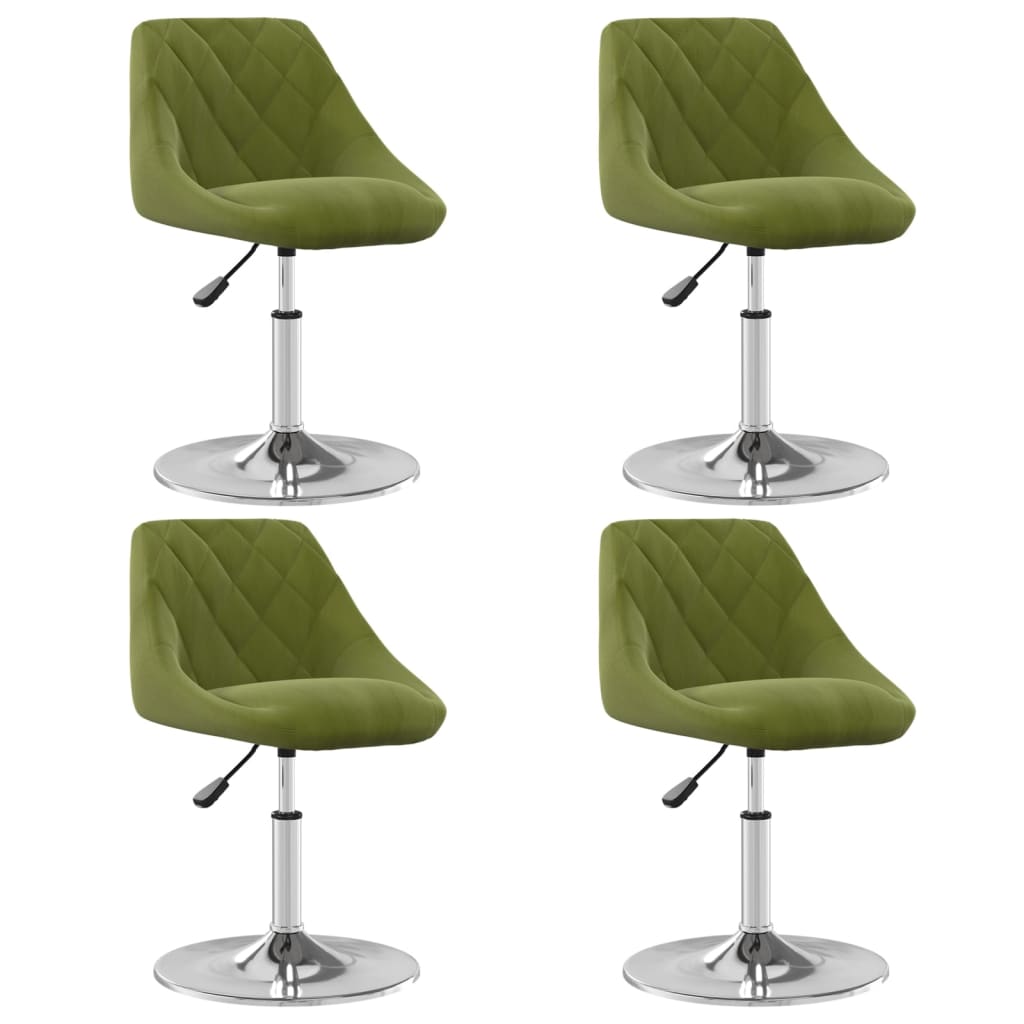 Eetkamerstoelen Draaibaar 4 St Fluweel Lichtgroen 4