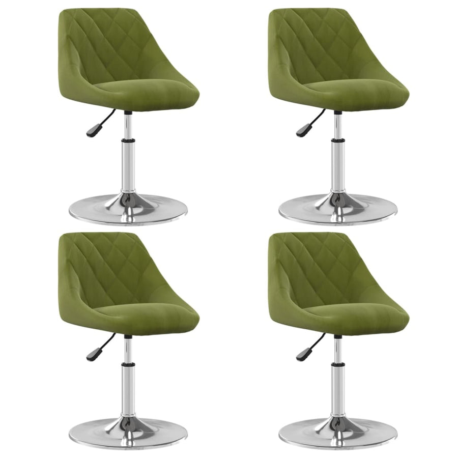 Eetkamerstoelen Draaibaar 4 St Fluweel Lichtgroen 4