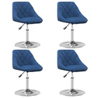 Eetkamerstoelen draaibaar 4 st fluweel blauw