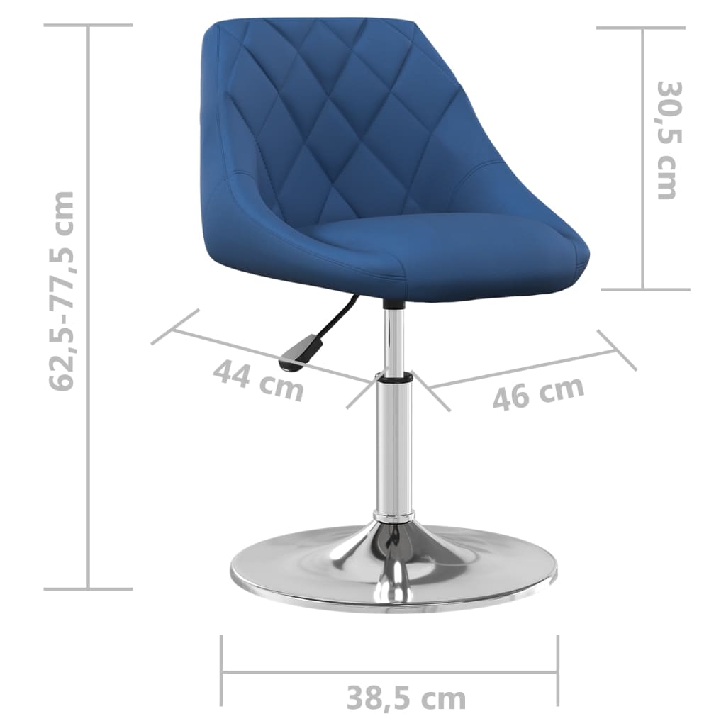 Eetkamerstoelen draaibaar 4 st fluweel blauw
