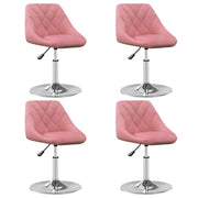 Eetkamerstoelen draaibaar 4 st fluweel roze 46x44x(62,5-77,5) cm