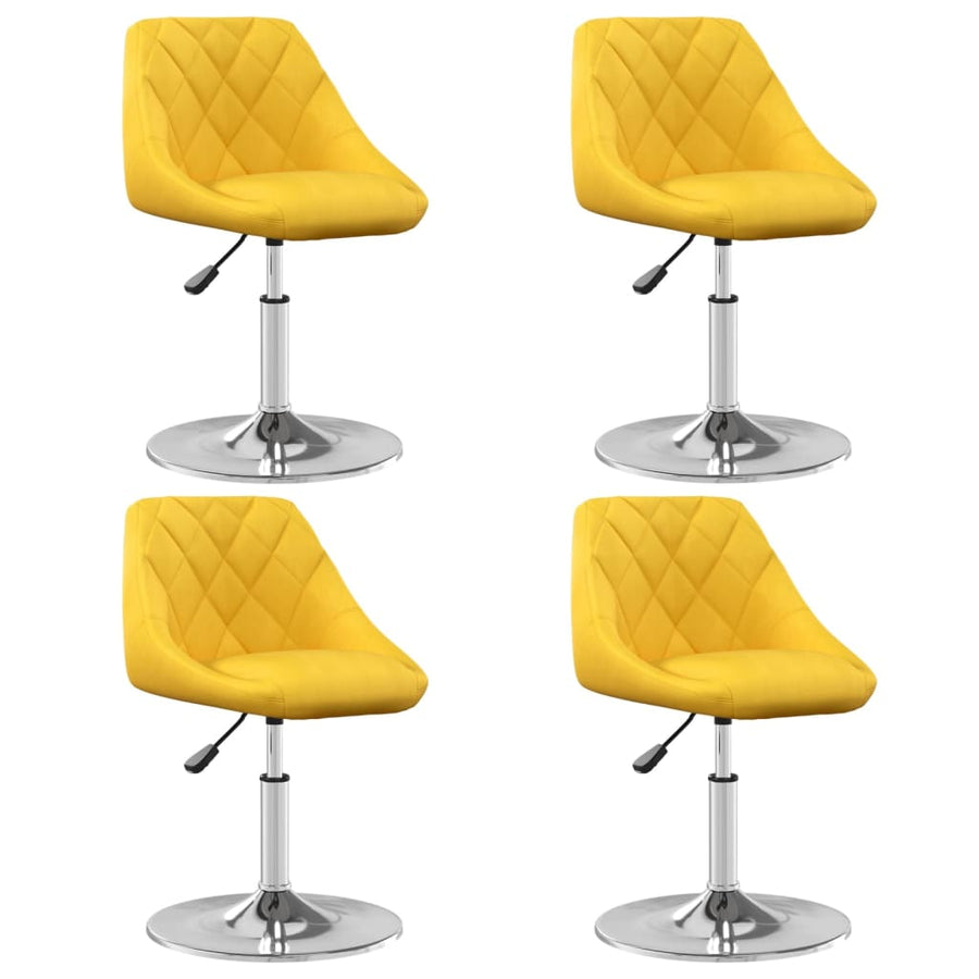 Eetkamerstoelen draaibaar 4 st fluweel mosterdgeel