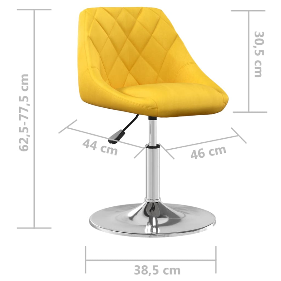 Eetkamerstoelen draaibaar 4 st fluweel mosterdgeel
