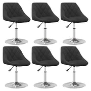 Dining chairs 6 pcs swivel velvet black