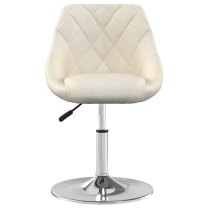 Eetkamerstoelen draaibaar 6 st fluweel crèmekleurig