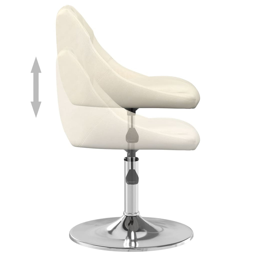 Eetkamerstoelen draaibaar 6 st fluweel crèmekleurig