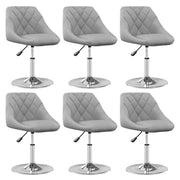 Swivel dining chairs 6 pcs velvet light grey