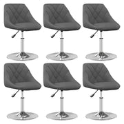 Dining Chairs Swivel 6 pcs Velvet Dark Grey