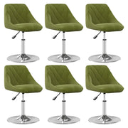 Dining Chairs Swivel 6 Pcs Velvet Light Green 6