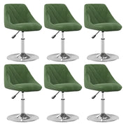Dining chairs swivel 6 pcs velvet dark green