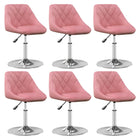 Eetkamerstoelen draaibaar 6 st fluweel roze